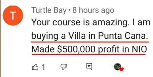 Real testimonial screenshot