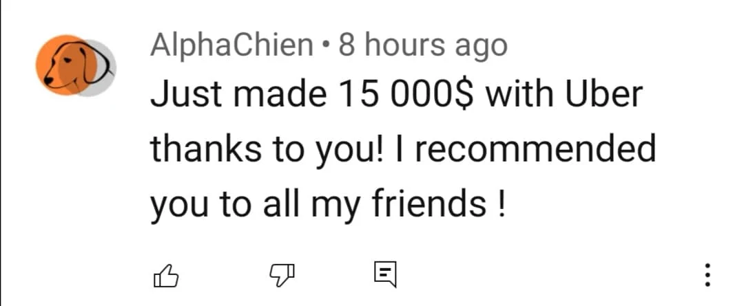 Real testimonial screenshot